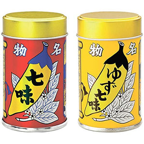 八幡屋礒五郎 七味・ゆず七味 缶入りセット 2個アソート